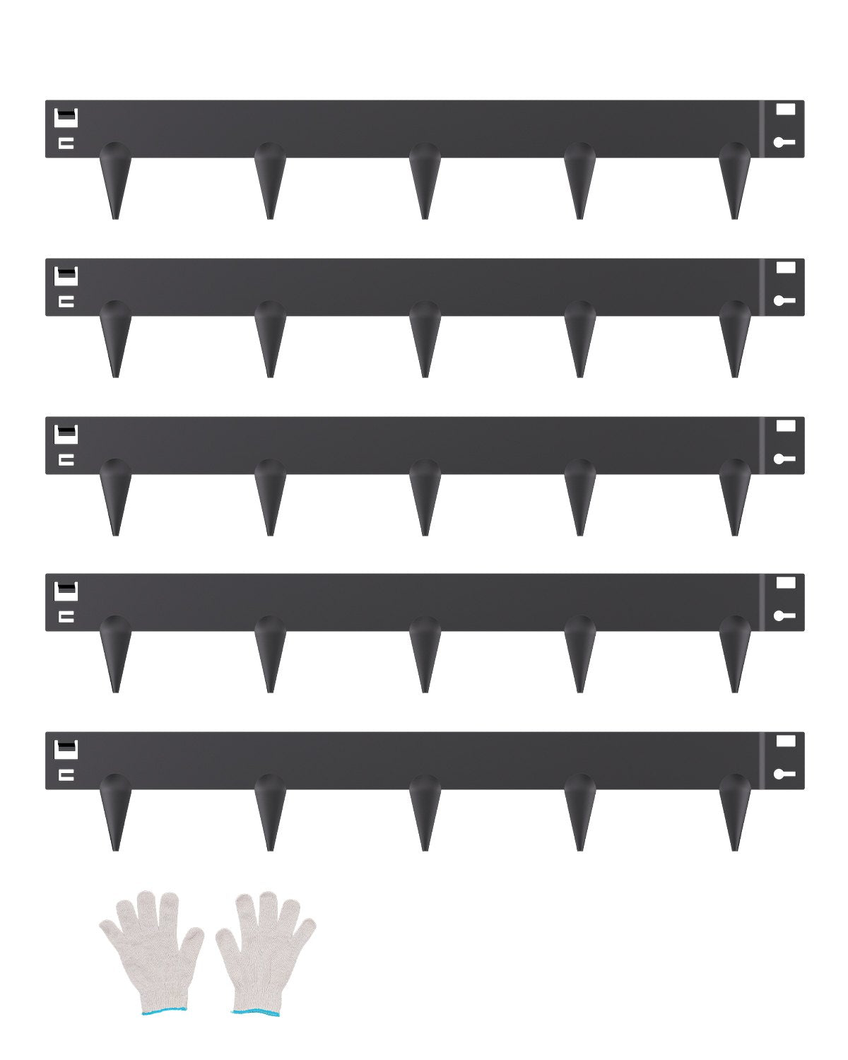 Stål Landskapskant 5-pack 39 x 3 tum Rostbeständig Pathway Divider