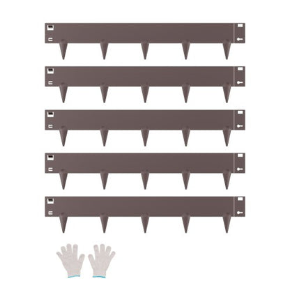 Stålkantlist 5-pack 91 x 10 cm Rostbeständig för trädgården Brun |  EU