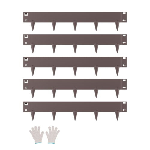 Stålkantlist 5-pack 91 x 10 cm Rostbeständig för trädgården Brun |  EU
