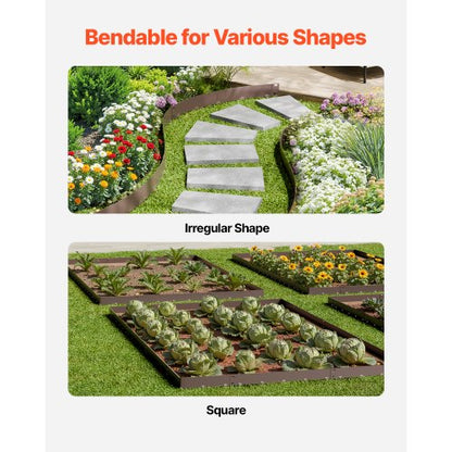 Stålkantlist 5-pack 91 x 13 cm Rostbeständig för trädgården Brun