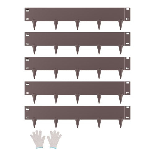 Stålkantlist 5-pack 91 x 13 cm Rostbeständig för trädgården Brun