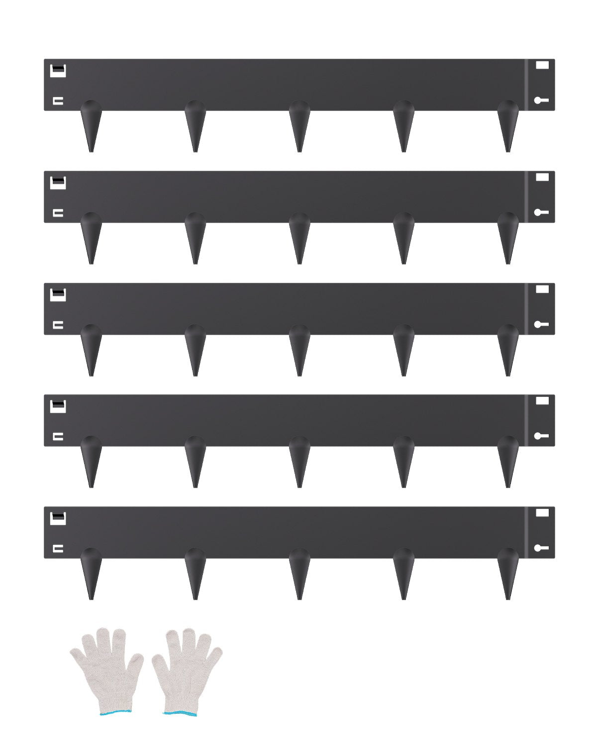 Stål Landskapskant 5-pack 39 x 4 tum Rostbeständig för Yard Black