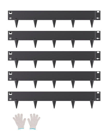 Stål Landskapskant 5-pack 39 x 4 tum Rostbeständig för Yard Black