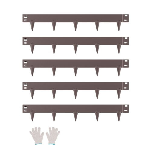 Stålkantlist 5-pack 91 x 7,5 cm Rostbeständig för trädgården Brun |  EU