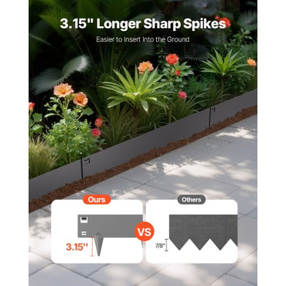 Steel Landscape Edging 5 Pack 39 x 4in Rostbeständig för Yard Dark Grey |  EU