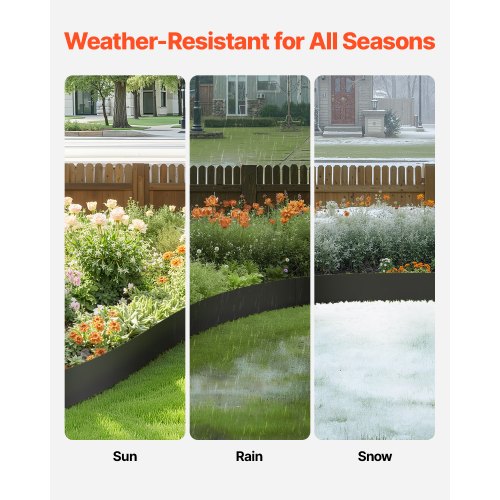 Steel Edging 6-Pack 40 x 6 Inch Rust Resistant for Garden Black | EU