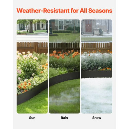 Steel Edging 6-Pack 40 x 6 Inch Rust Resistant for Garden Black | EU