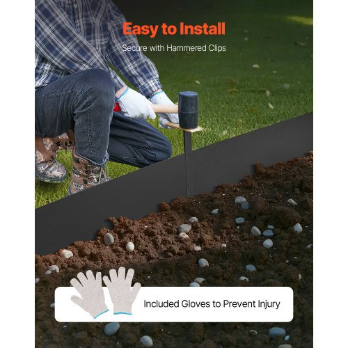 Steel Edging 6-Pack 40 x 6 Inch Rust Resistant for Garden Black | EU