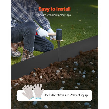 Steel Edging 6-Pack 40 x 6 Inch Rust Resistant for Garden Black | EU