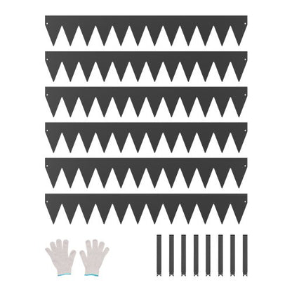 Steel Edging 6-Pack 40 x 6 Inch Rust Resistant for Garden Black | EU