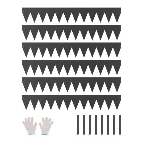 Steel Edging 6-Pack 40 x 6 Inch Rust Resistant for Garden Black | EU