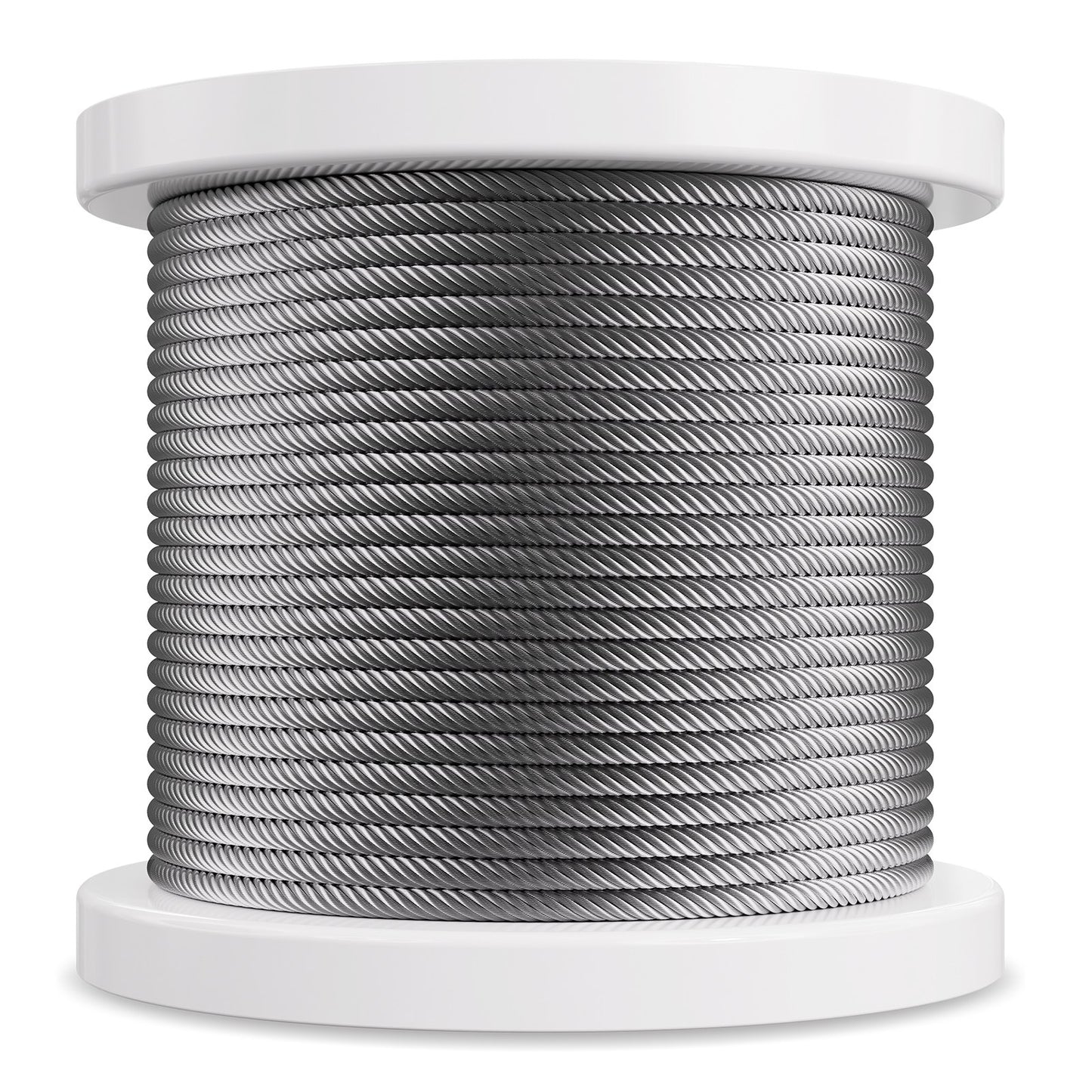 Kolstålkabel 1/4" 7x19 trådar stålvajer 250 fot kabelräcke