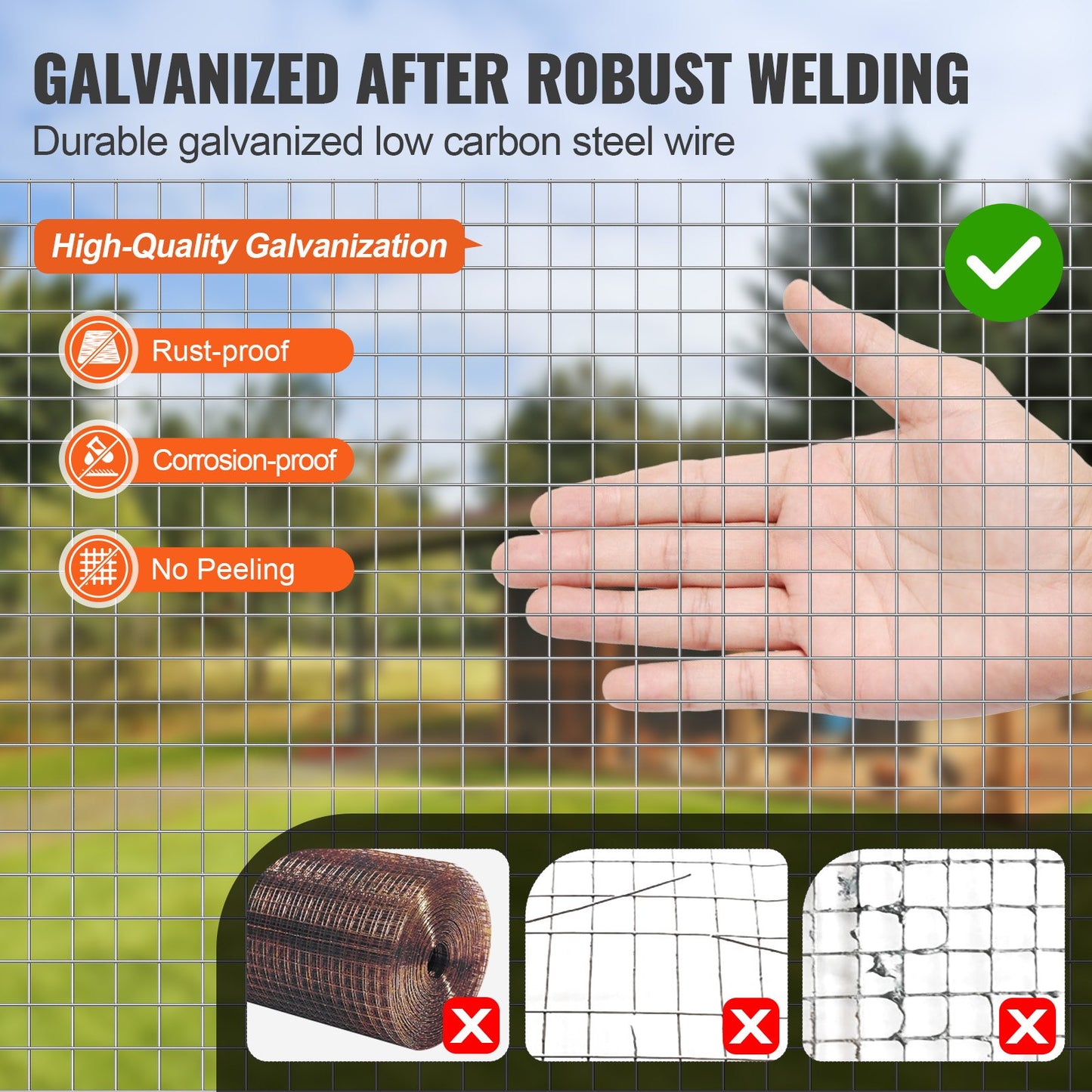 Hardware Cloth, 1/2 Inch 24 Inch x 100 Feet 19 Gauge, Hot Dipped Galvanized Wire Mesh Roll, Chicken Wire Fence, Wire Mesh for Rabbit Cages, Garden, Small Rodents