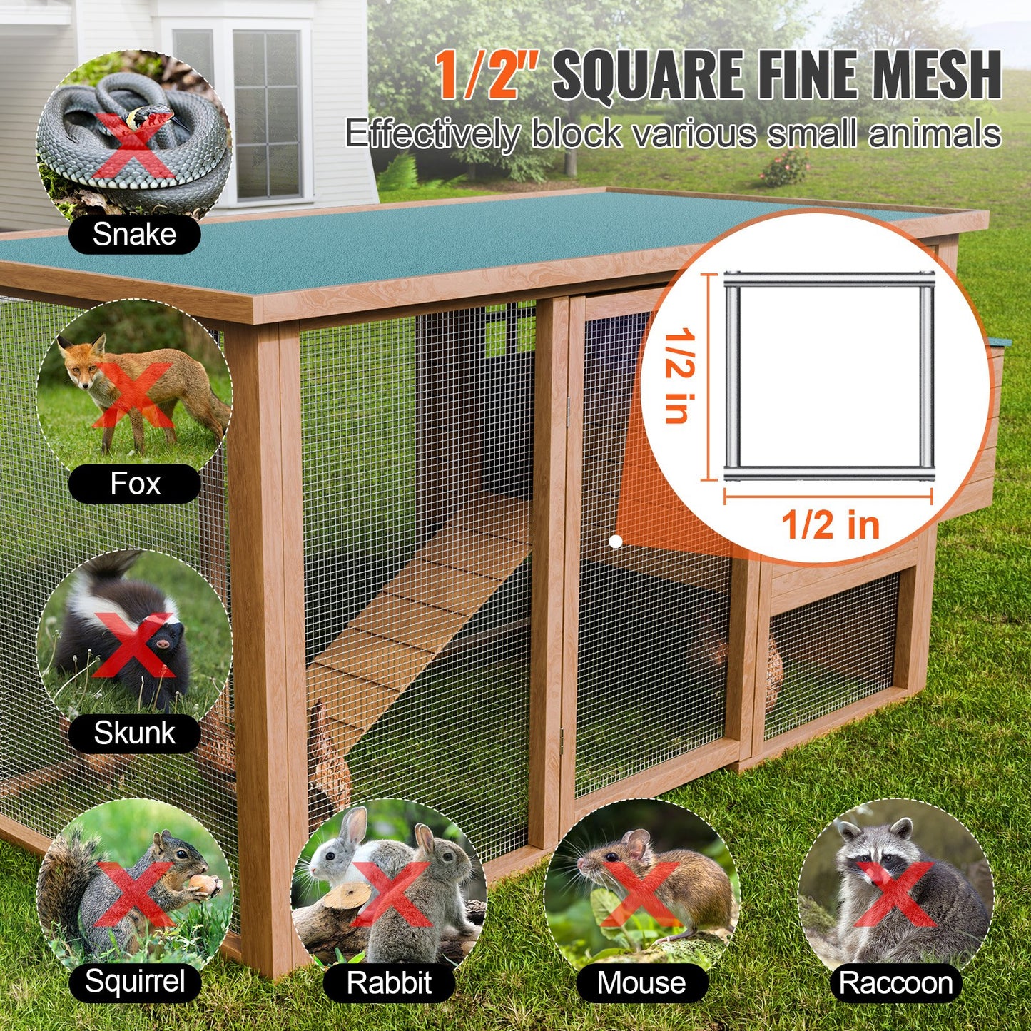 Hardware Cloth, 1/2 Inch 24 Inch x 100 Feet 19 Gauge, Hot Dipped Galvanized Wire Mesh Roll, Chicken Wire Fence, Wire Mesh for Rabbit Cages, Garden, Small Rodents