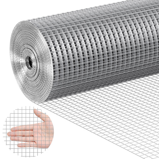 Hårdvaruduk, 1/2 tum 24 tum x 100 fot 19 gauge, varmförzinkad trådnätrulle, kycklingtrådsstängsel, trådnät för kaninburar, trädgård, små gnagare