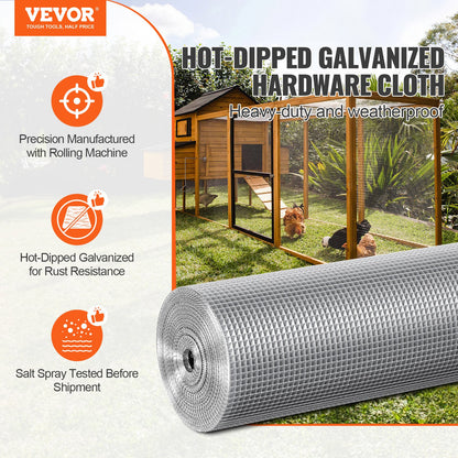 Hardware Fabric 1/4" 36 Inch x 50 Feet 23 Ga Wire Mesh Roll Chicken Wire Fence