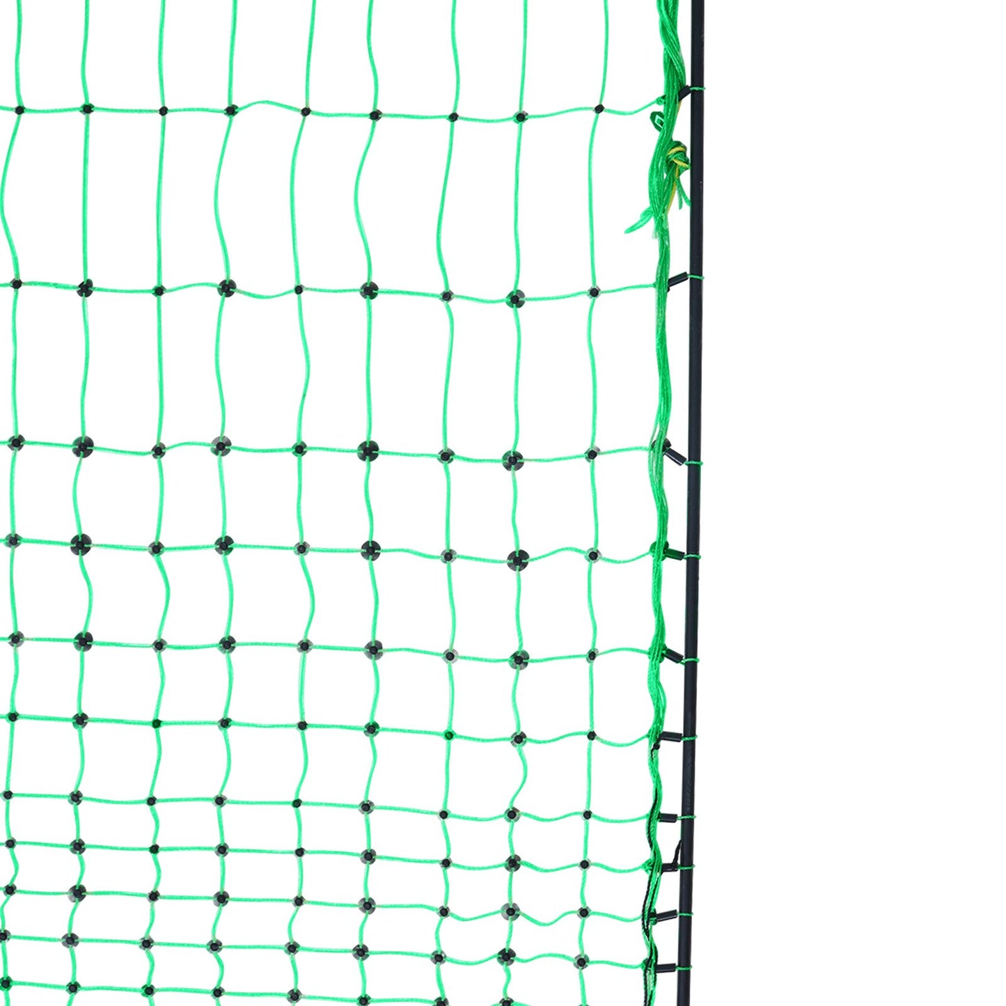 Elektrozaunnetz, 107 cm H x 413 cm L, PE-Maschenzaun mit Pfosten und Doppelspitzen, tragbares Netz für Ziegen, Schafe, Lämmer, Hirsche, Schweine, Hunde, zur Verwendung in Hinterhöfen, auf Bauernhöfen und Ranches
