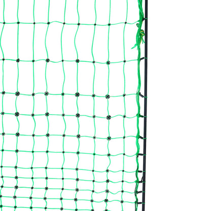 Elektrozaunnetz, 107 cm H x 413 cm L, PE-Maschenzaun mit Pfosten und Doppelspitzen, tragbares Netz für Ziegen, Schafe, Lämmer, Hirsche, Schweine, Hunde, zur Verwendung in Hinterhöfen, auf Bauernhöfen und Ranches