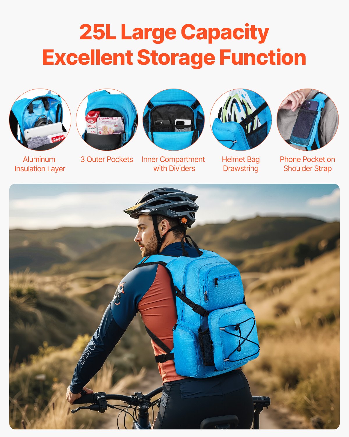 Hydration Pack Backpack 2L TPU Water Bladder Cycling Hiking Running Camping