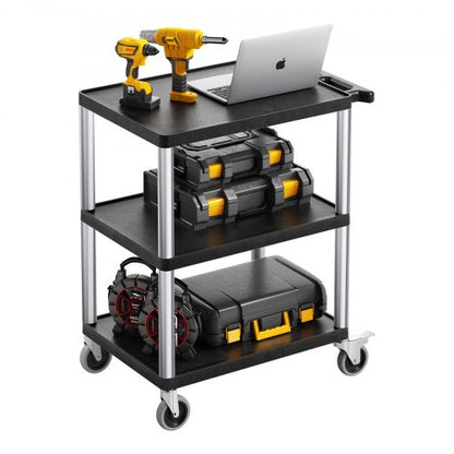 Servicevagn med 3 hyllor 136 kg 64 x 48 cm med hjul |  EU