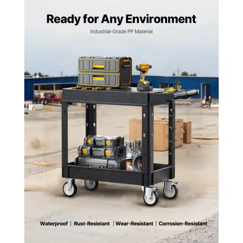 Service trolley with 2 shelves 227 kg 84 x 43 cm with wheels | EU