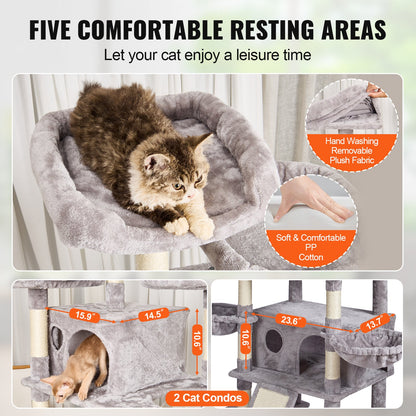 Cat Tree 68.5" Cat Tower for Indoor Cats with Cat Condos Scratching Post