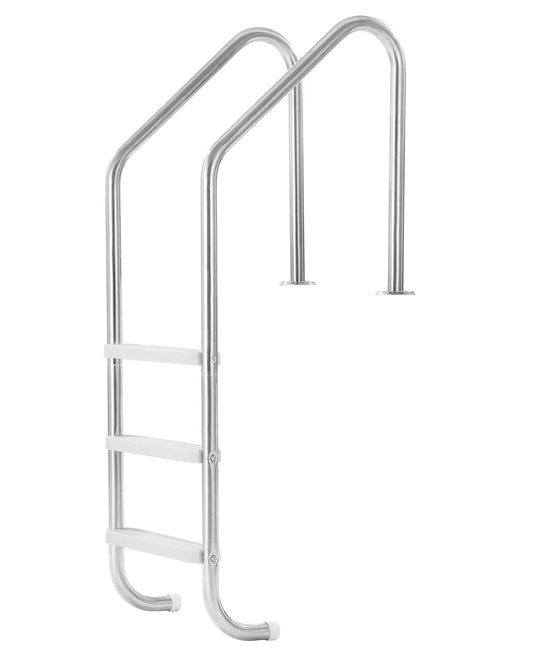 Robust stainless steel pool ladder 3 steps &amp; 2 handrails for 48-54 in the pool