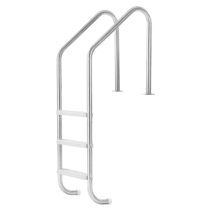 Robust stainless steel pool ladder 3 steps &amp; 2 handrails for 48-54 in the pool
