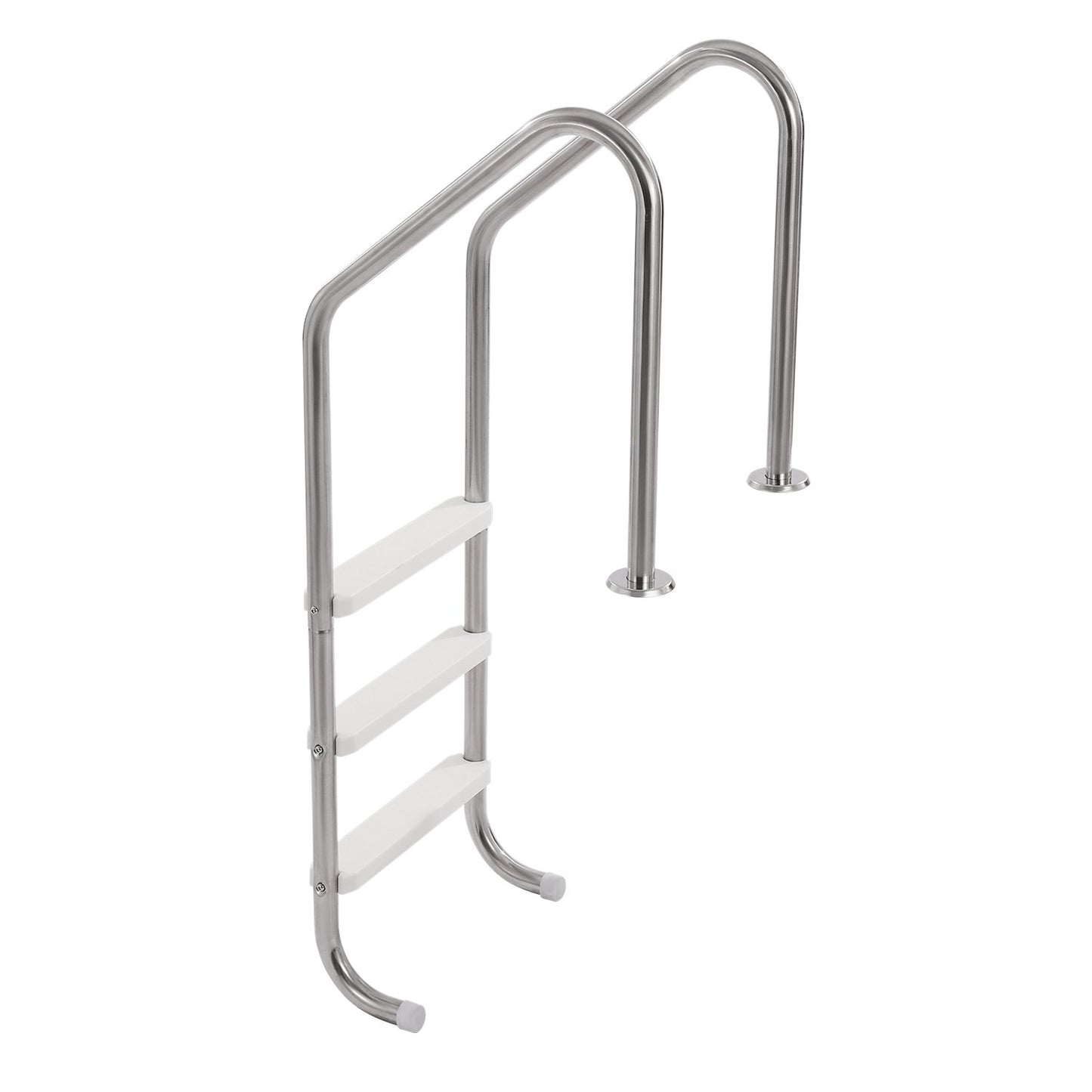 Robust stainless steel pool ladder 3 steps &amp; 2 handrails for 48-54 in the pool