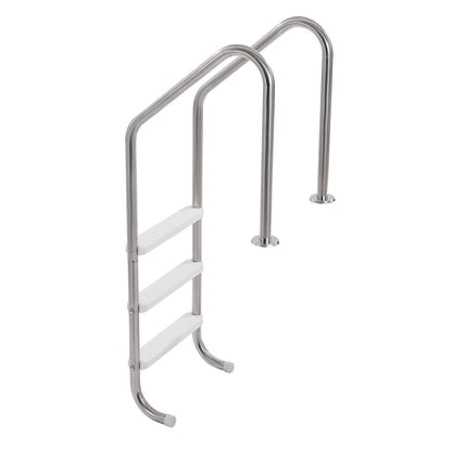 Robust stainless steel pool ladder 3 steps &amp; 2 handrails for 48-54 in the pool