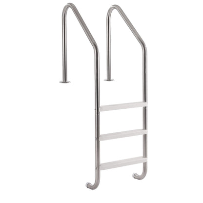Robust stainless steel pool ladder 3 steps &amp; 2 handrails for 48-54 in the pool