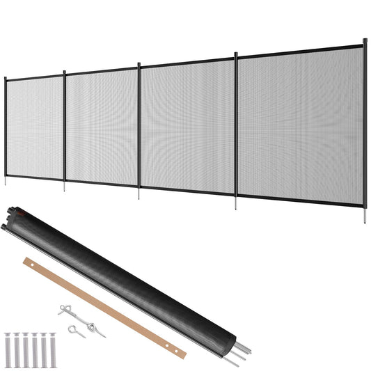 Pool Fence, 4 x 12 FT Pool Fence for Inground Pools, Removable Child Safety Pool Fence, Easy DIY Installation Pool Fence, 340 Gram Teslin PVC Pool Fence Mesh Protects Children and Pets