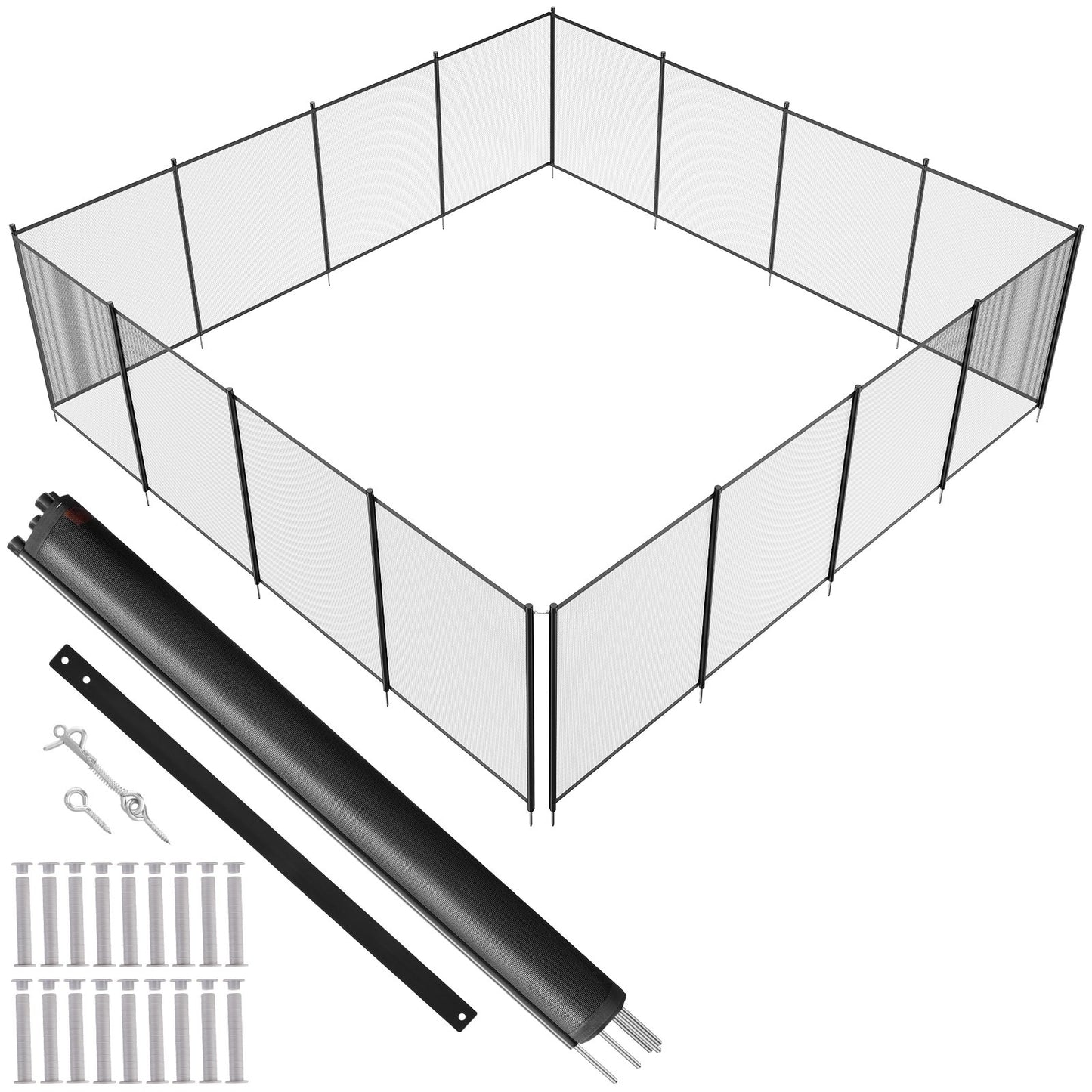 Pool Fence 4 x 48 FT Removable Pool Fence for Inground Pools Outdoors