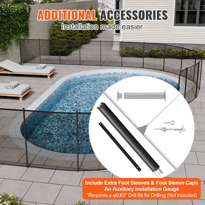 Pool staket, 4 x 72 FT pool staket för inground pooler, löstagbart barnsäkerhet pool staket, enkel DIY installation pool staket, 340 gram Teslin PVC pool staket Mesh skyddar barn och husdjur