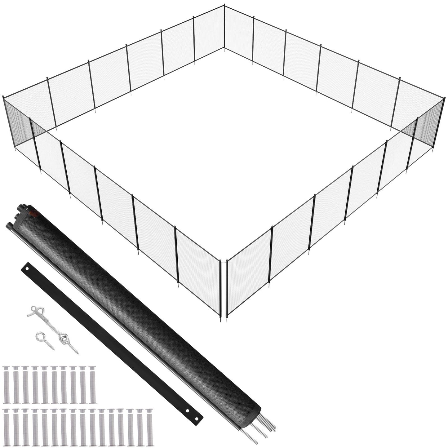 Pool staket, 4 x 72 FT pool staket för inground pooler, löstagbart barnsäkerhet pool staket, enkel DIY installation pool staket, 340 gram Teslin PVC pool staket Mesh skyddar barn och husdjur
