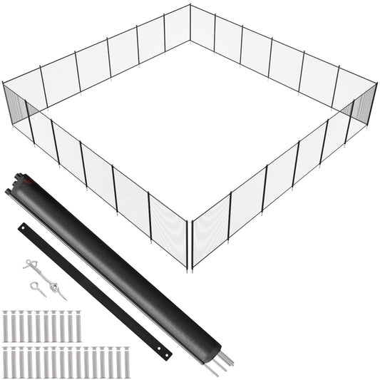 Pool staket, 4 x 72 FT pool staket för inground pooler, löstagbart barnsäkerhet pool staket, enkel DIY installation pool staket, 340 gram Teslin PVC pool staket Mesh skyddar barn och husdjur