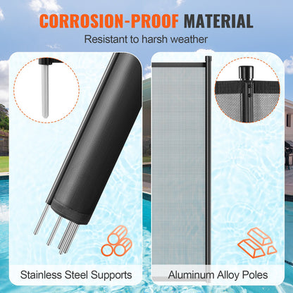 Pool Fence 4 x 96 FT Removable Pool Fence for Outdoor Pools