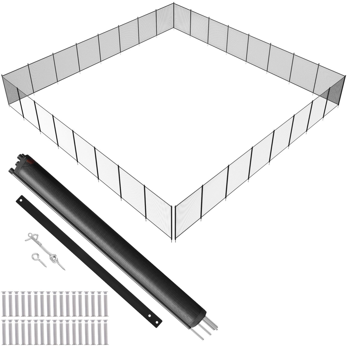 Pool Fence 4 x 96 FT Removable Pool Fence for Outdoor Pools
