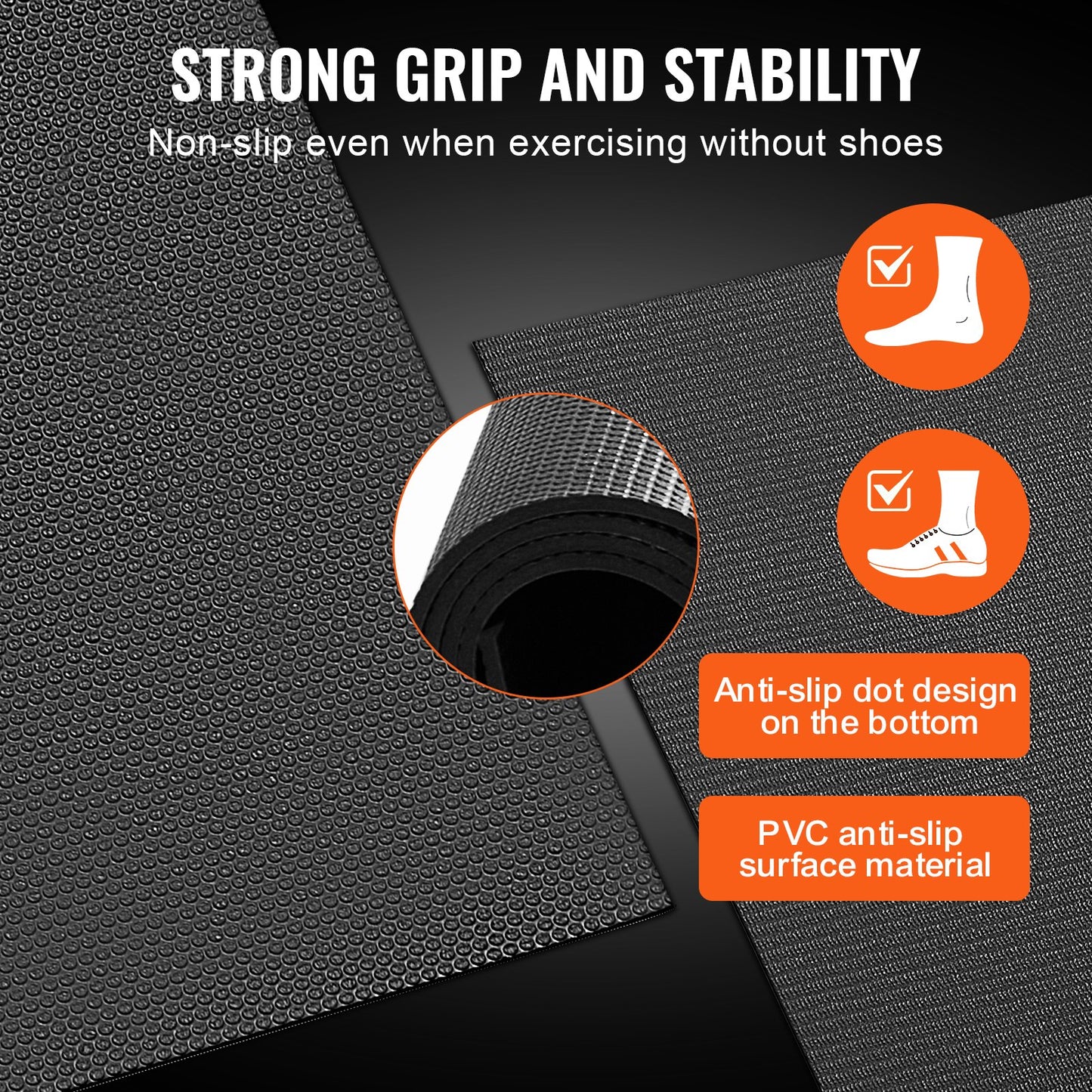 Träningsmatta Halkfri yogamatta Gym Fitness Pilate Träningsmatta (6x4ft)
