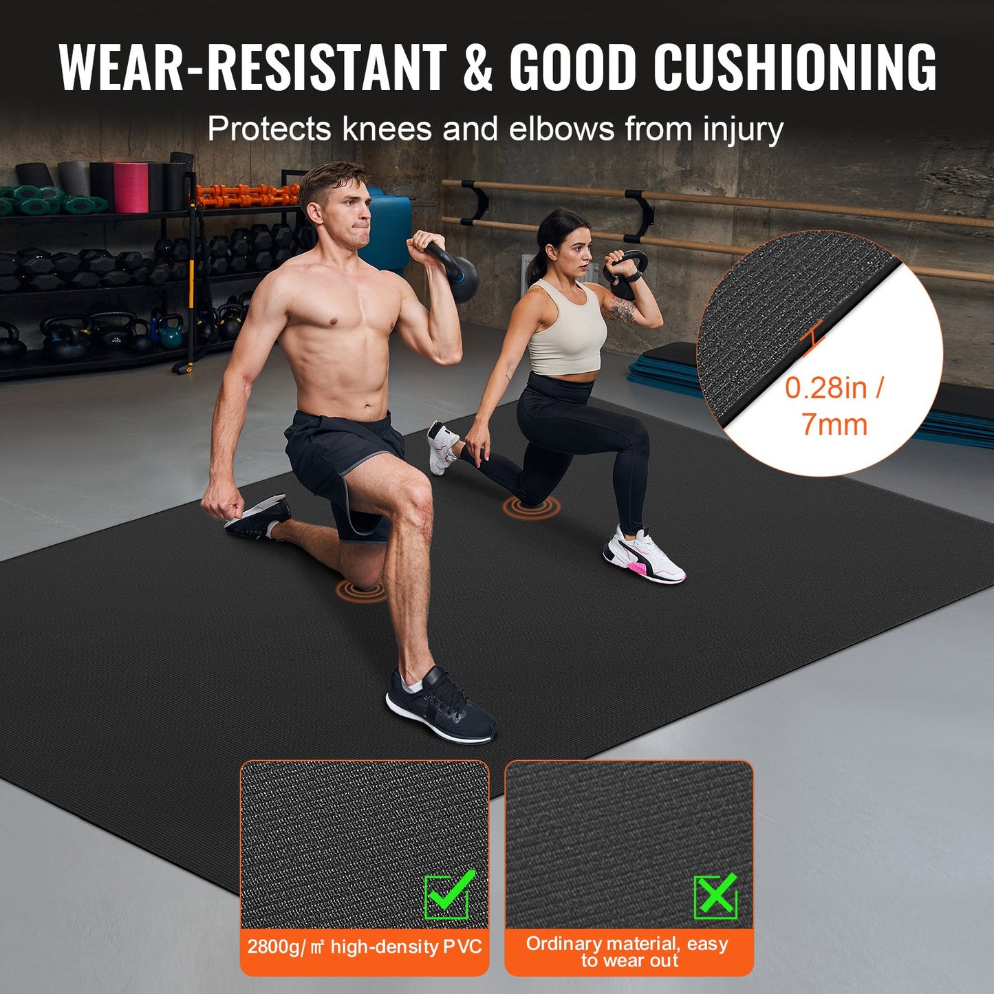Träningsmatta Halkfri yogamatta Gym Fitness Pilate Träningsmatta (8x5ft)