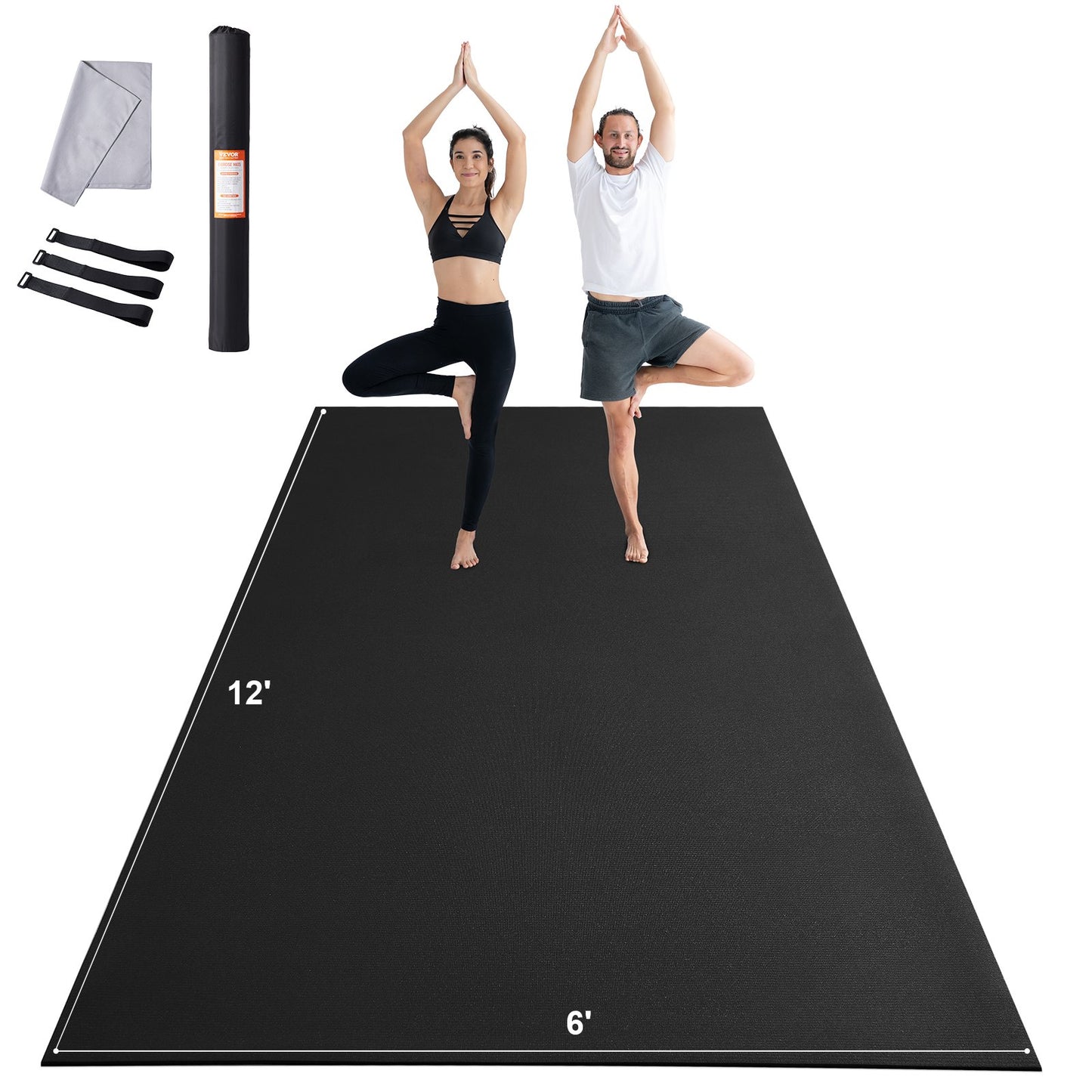 Träningsmatta Halkfri yogamatta Gym Fitness Pilate Träningsmatta (12x6ft)