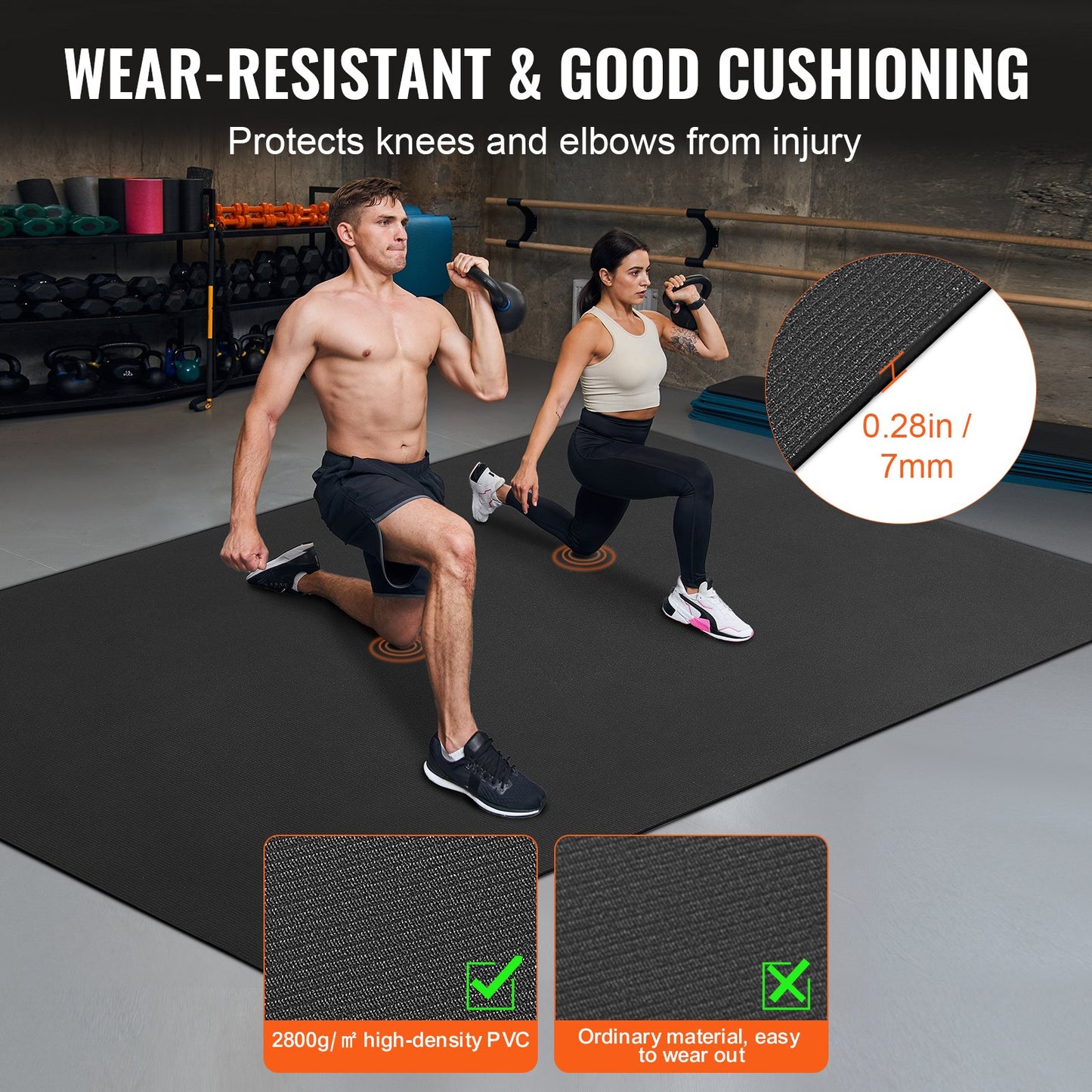 Träningsmatta Halkfri yogamatta Gym Fitness Pilate Träningsmatta (9x6ft)