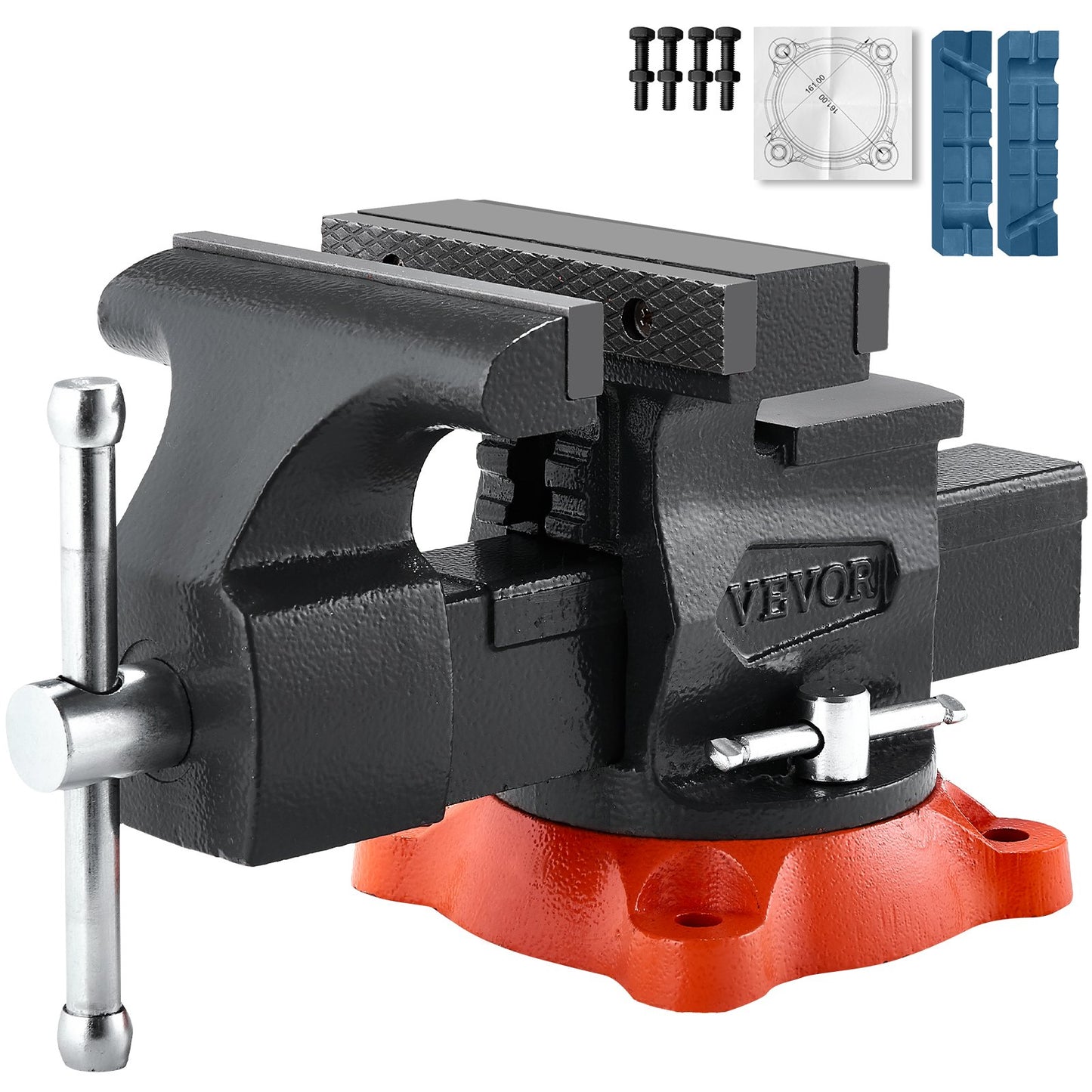 5.5-inch Bench Vise Multipurpose Heavy Duty Ductile Iron Swivel Locking Base