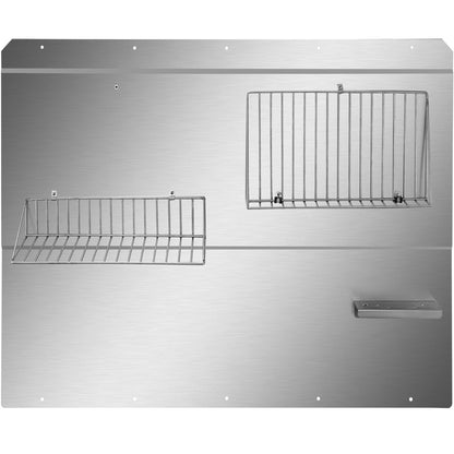Range Backsplash with Shelf 36 x 33.9 inch Range Wall Shield Stainless Steel Backsplash Silver Backsplash for Range Stainless Backsplash with Removable Shelf, Stove Backsplash Panel