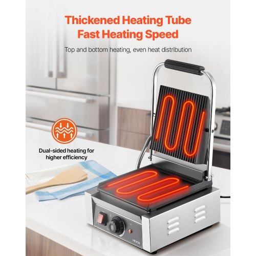 Kommersiell Panini Press Grill Smörgåsmaskin Stekplåt 22x23 cm |  EU