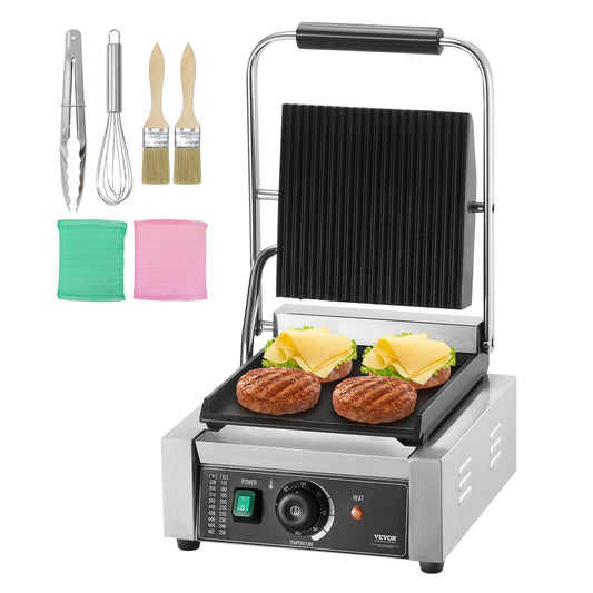 Commercial panini press grill Electric sandwich maker Grill plate 9"x9