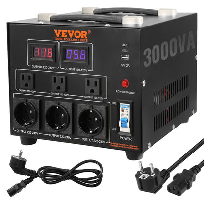 3000VA Spänningsomvandlare Transformator Step Up/Down 220V-110V /110V-220V CE
