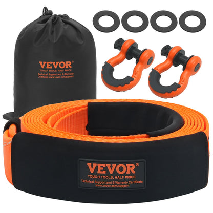 Hochleistungs-Abschleppgurt-Bergeset 3" x 20 ft (MBS-36.000 lbs) Tree Saver-Windengurt, dreifach verstärkte Öse &amp; Schutzhüllen &amp; Aufbewahrungstasche, 3/4" D-Ring-Schäkel, für Jeep SUV ATV