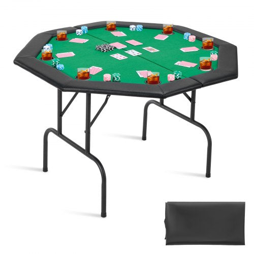 1220 mm Hopfällbart Pokerbord Hopfällbart 8-spelares Casino Texas Hold'em-bord
