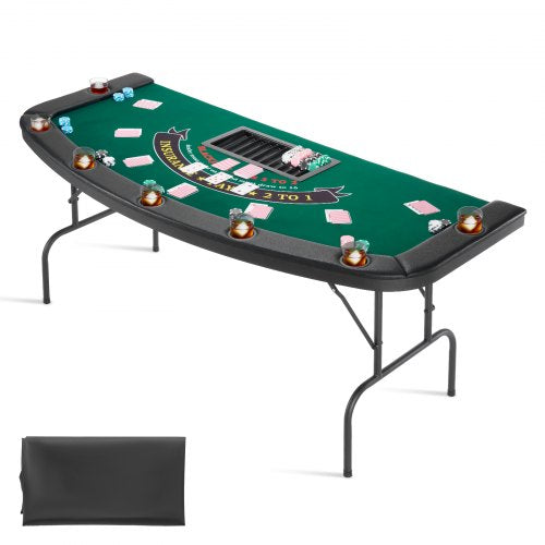 1828,8 mm klappbarer Pokertisch, klappbarer Casinotisch für 7 Spieler, Texas Hold'em